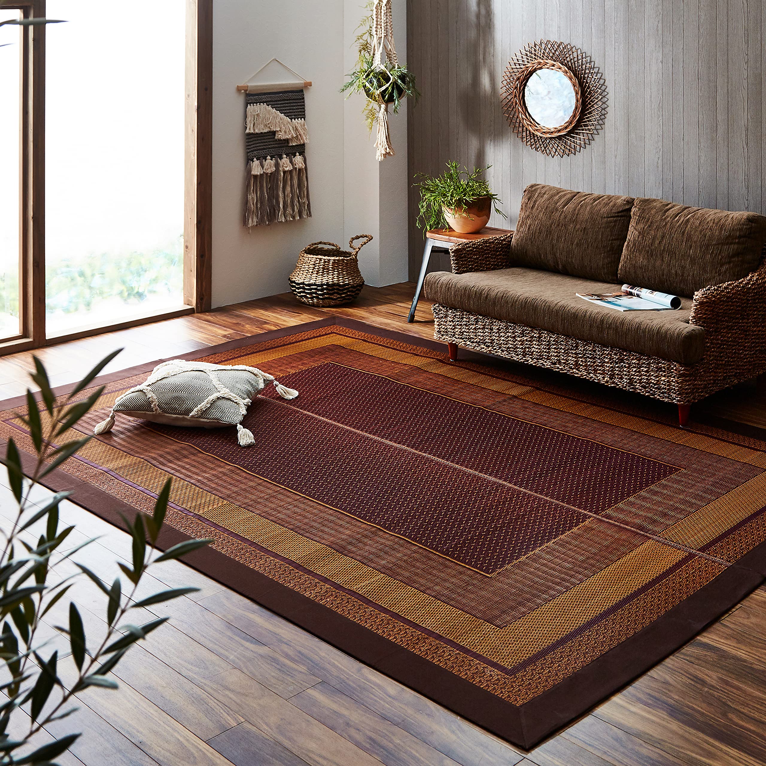 Ikehiko Corporation Rush Rug Carpet From Japan 95X150Cm Dx Rank Total Color Wine - YOYO JAPAN