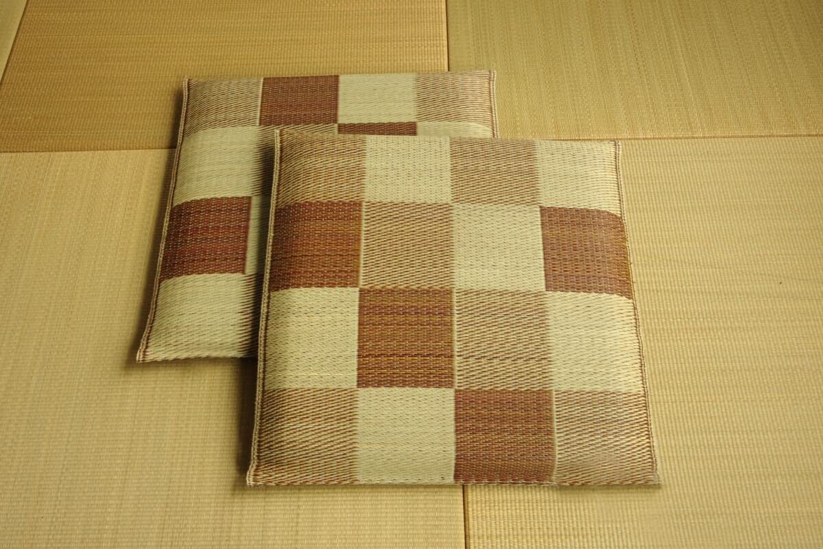 Ikehiko Rush Zabuton Block 2Pc Set 55X55Cm Brown Made In Japan #3128010 By Ikehiko Corp - YOYO JAPAN