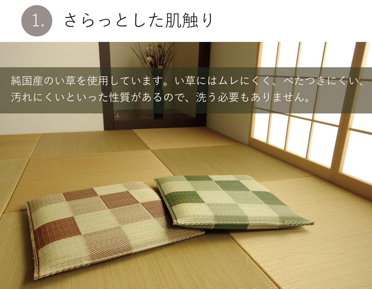 Ikehiko Rush Zabuton Block 2Pc Set 55X55Cm Brown Made In Japan #3128010 By Ikehiko Corp - YOYO JAPAN