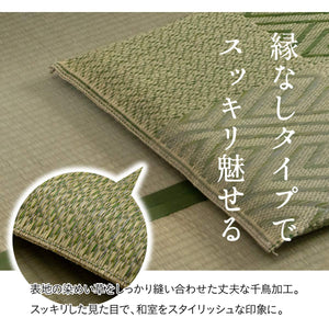 Ikehiko Corporation Rush Zabuton 2-Piece Set Made In Japan Woven Chidori 5 Styles Green 55X55Cm #3127960 - YOYO JAPAN