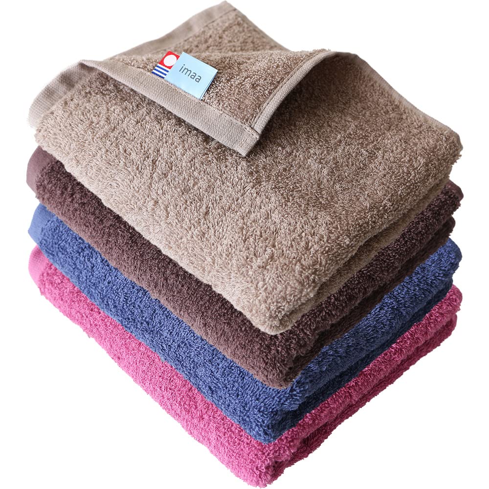 Imaa Japan Imabari Certified Face Towel Set Of 4 - Fluffy Thin Absorbent Quick Drying 100% Cotton - YOYO JAPAN
