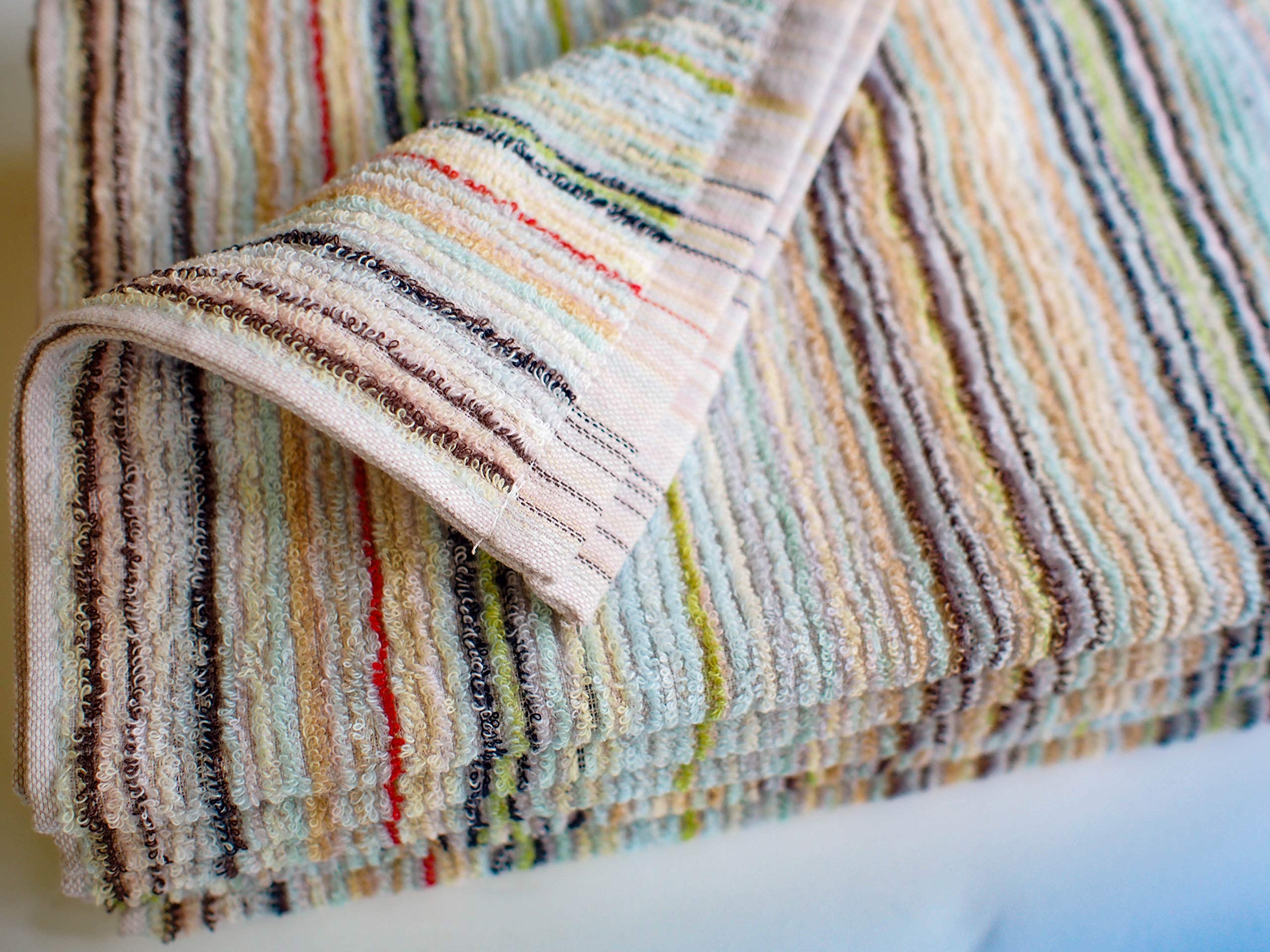 Imabary Japan Eco Towel Face Towel Set Of 5 Multicolor | Imabari Retowel One Wash Remaining Yarn - YOYO JAPAN