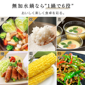 Iris Ohyama Mks-P24S No Water Pot 24Cm Ih Gas Compatible Ceramic Coat Japan - YOYO JAPAN