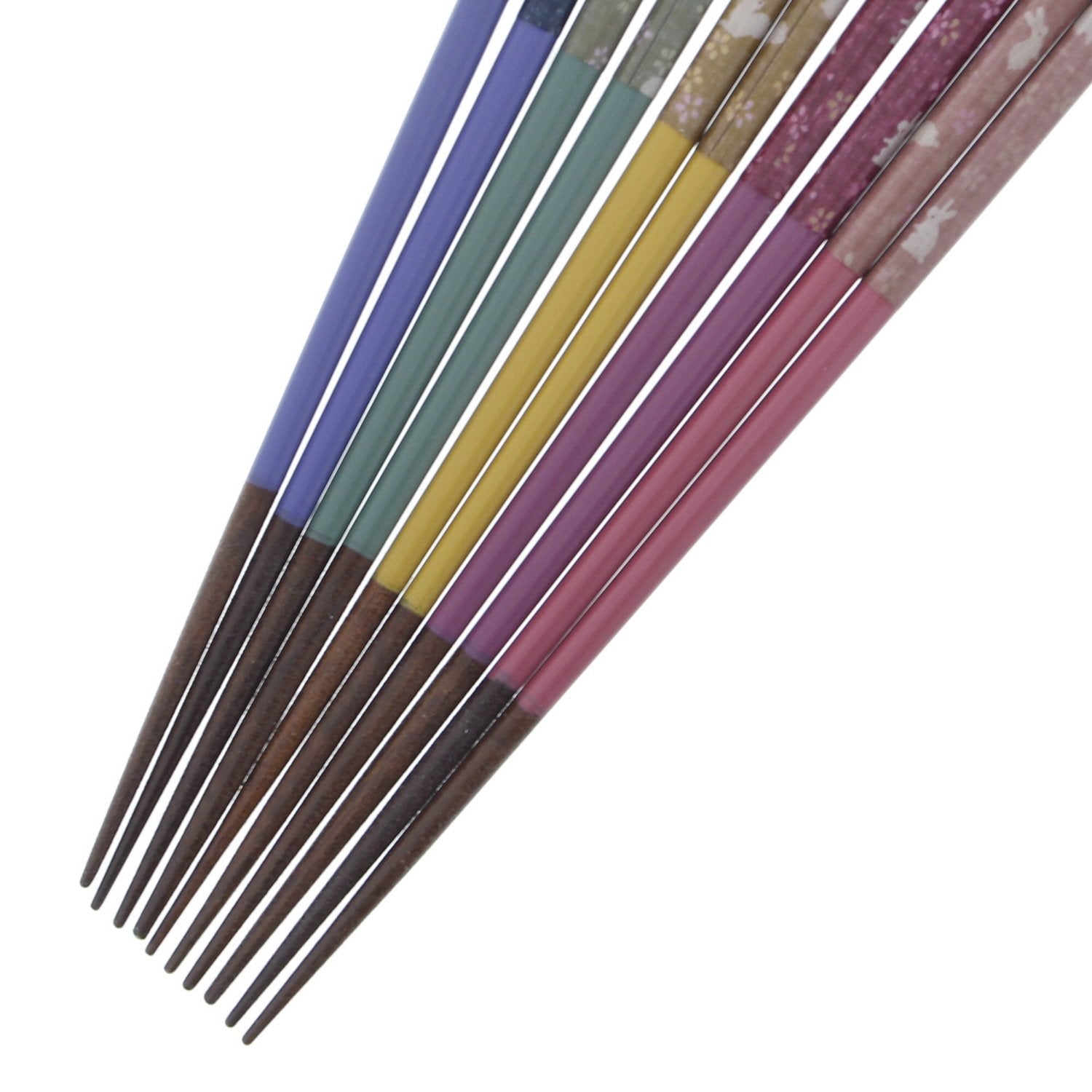 Ishida Japan Natural Wood Chopsticks Set Of 5 Tabi Rabbit Dishwasher Safe 23Cm - YOYO JAPAN