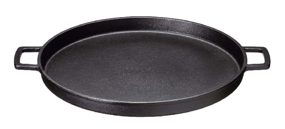 Ishigaki Iron Plate Black 40.5X33X3Cm Round 32Cm Compatible Yakisoba Okonomiyaki Yakiniku Japan - YOYO JAPAN
