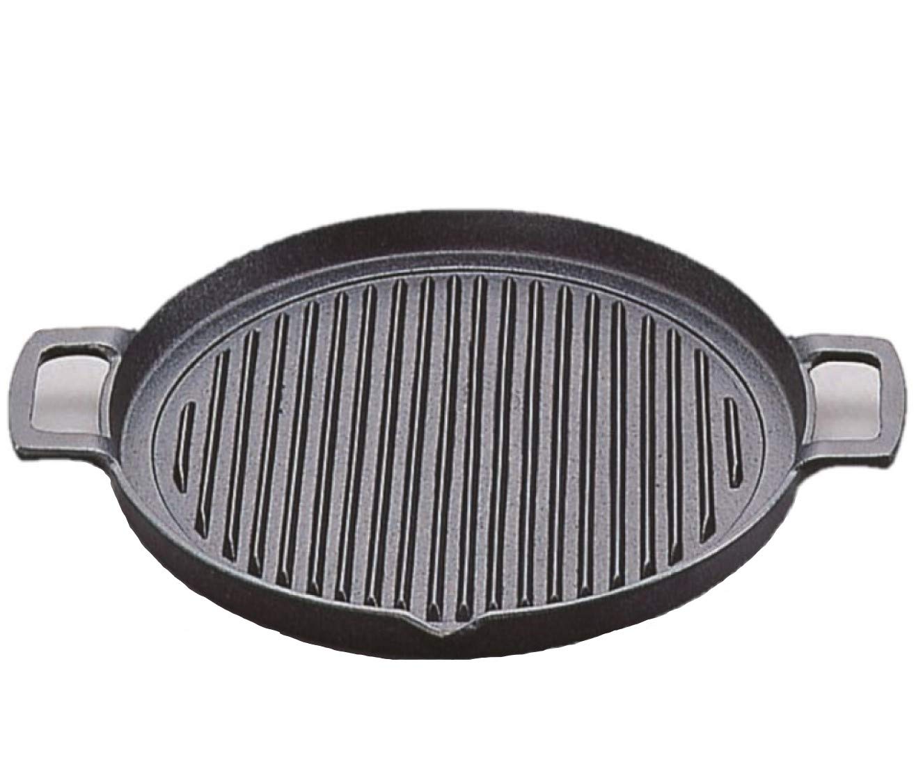 Iwachu Grill Pan Round 25Cm Japanese Nambu Ironware | Ih Compatible | Black Baked