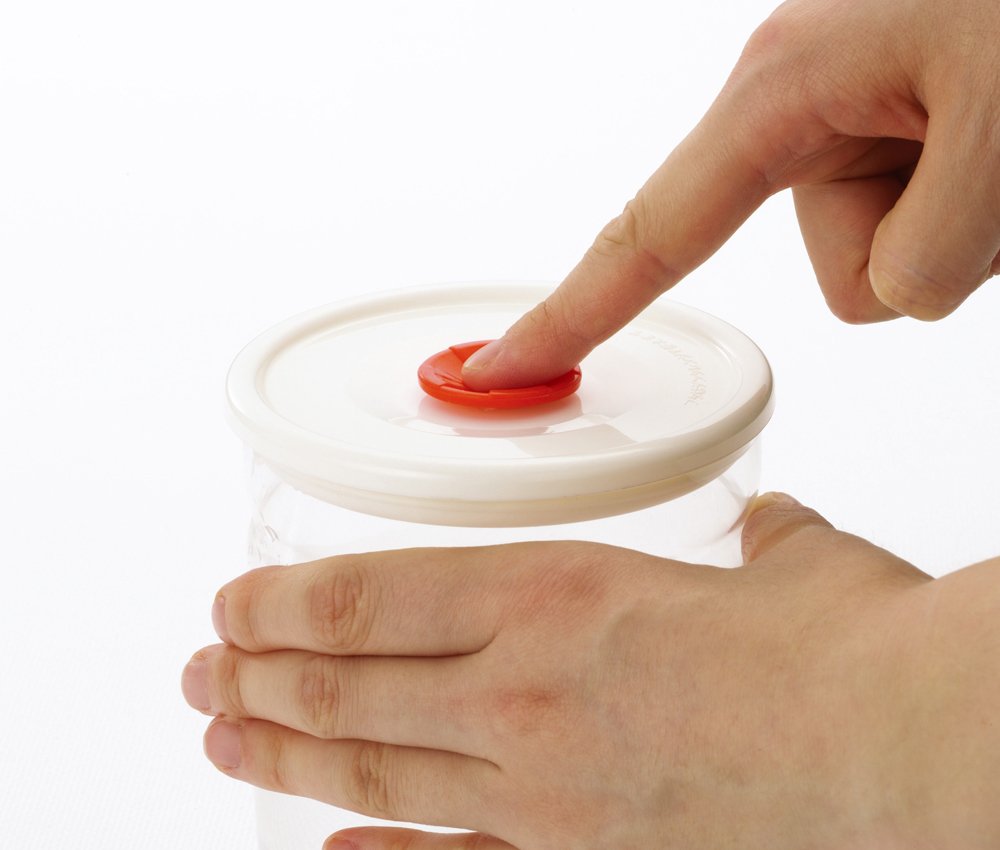 Iwaki Heat-Resistant Glass Airtight Container Canister 1.45L Microwave Safe Japan Kt7003Mp-R 12.4Dx17.8Hcm - YOYO JAPAN