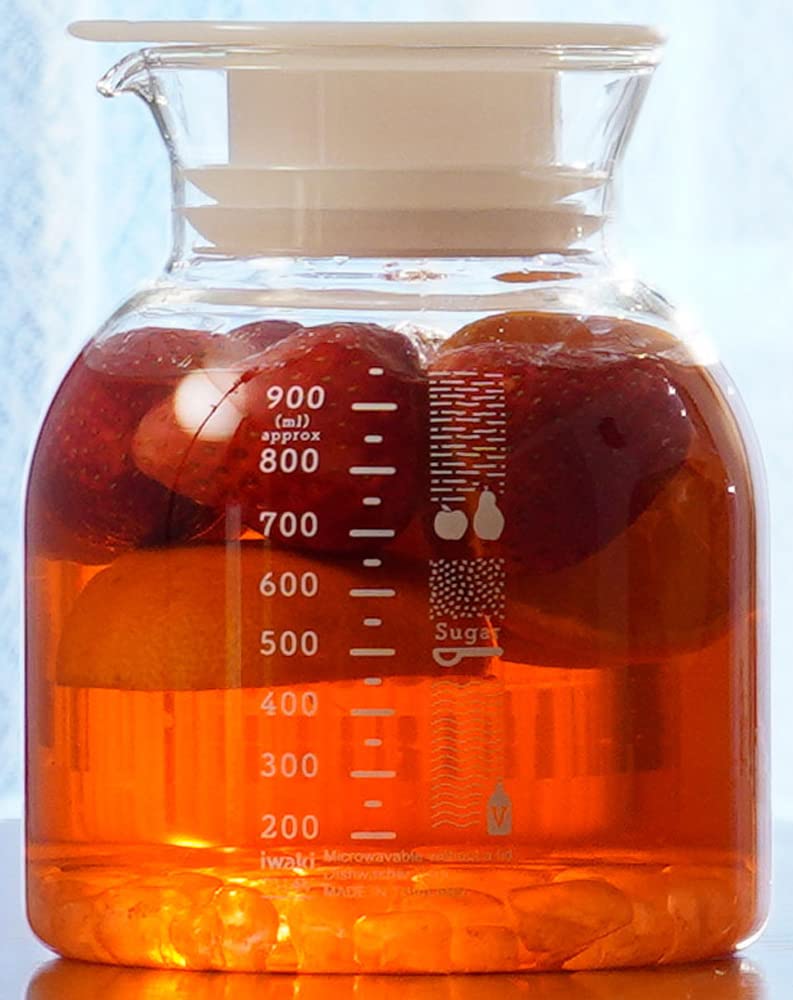 Iwaki Japan T7314V-W 1L Heat Resistant Glass Fruit & Vinegar - YOYO JAPAN