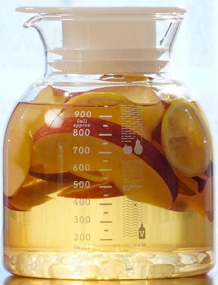 Iwaki Japan T7314V-W 1L Heat Resistant Glass Fruit & Vinegar - YOYO JAPAN