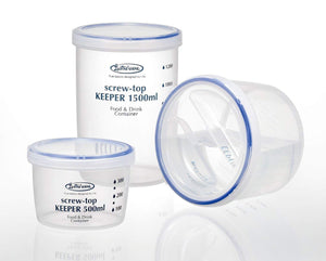 Iwasaki Industry 500L Antibacterial Round Storage Container Set Of 5 - Japan Screw Top Keeper Deep Clear Lsx312 - YOYO JAPAN