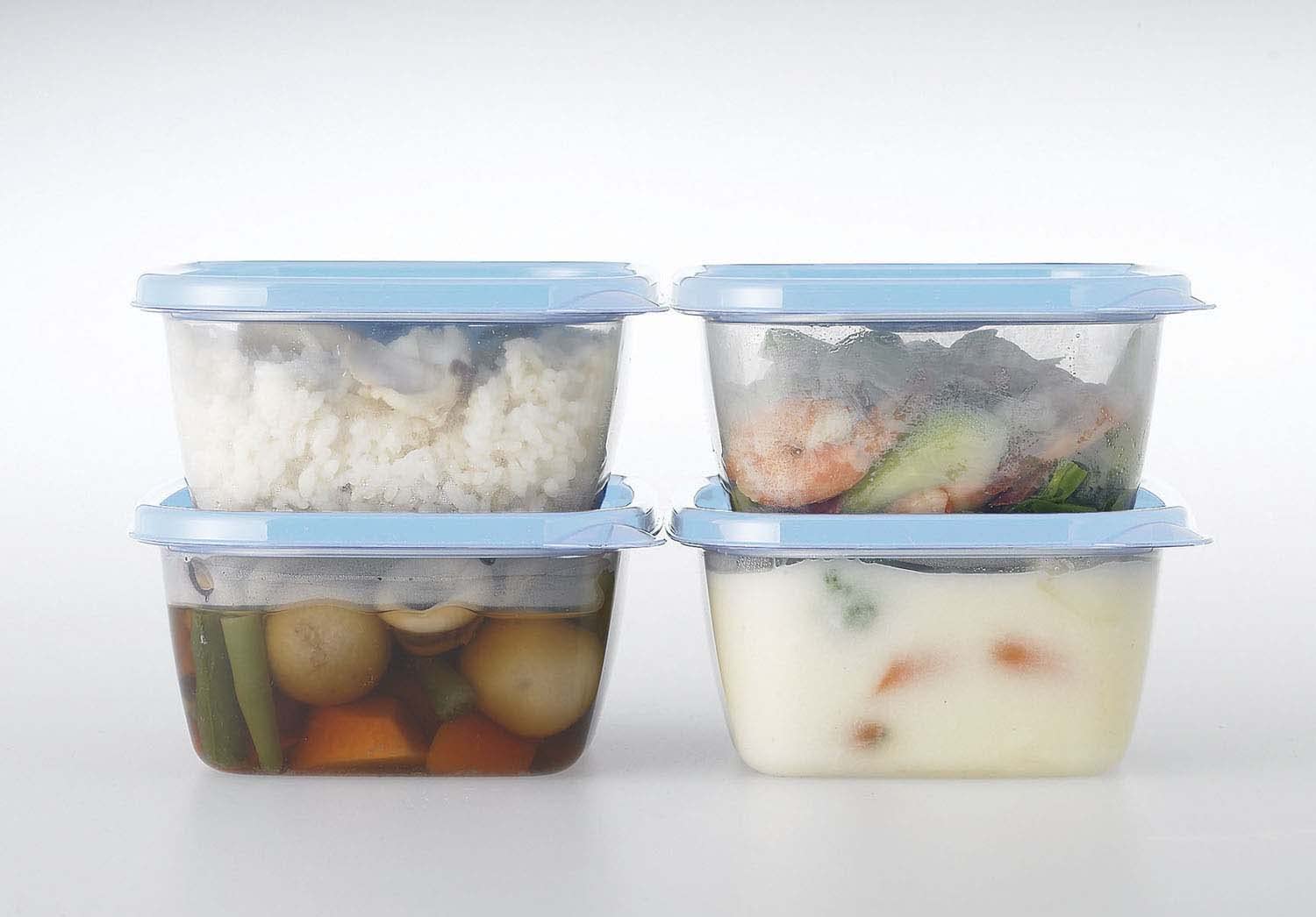 Iwasaki Industry Japan Microwave Storage Container Antibacterial Smart Flap Square 610Ml 3Pcs Baa-041 - YOYO JAPAN