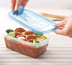Iwasaki Industry Japan Microwave Storage Container Antibacterial Smart Flap Square 610Ml 3Pcs Baa-041 - YOYO JAPAN