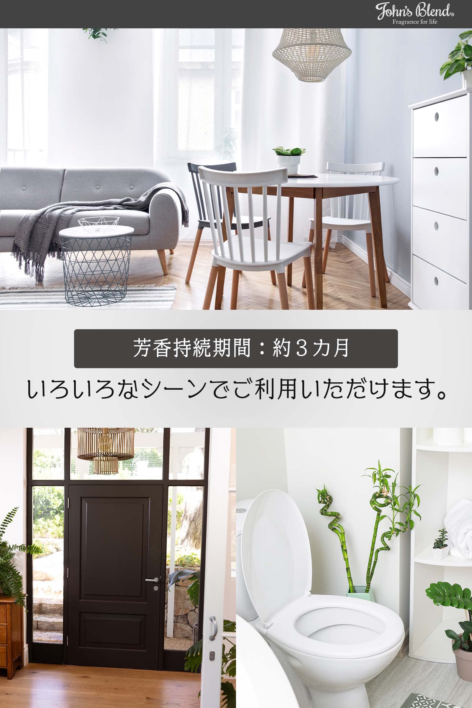 John'S Blend Room Fragrance Reed Diffuser Apple Pear Scent 140ml Air Freshener - YOYO JAPAN