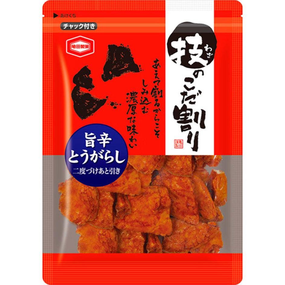Kameda Double Dipped Extra Spicy Senbei Rice Crackers 110g (Pack of 3)