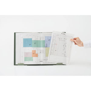 Kingjim A4 Side In Ziritz Clear File 20 Pockets Green 8837 Mito - Made In Japan - YOYO JAPAN
