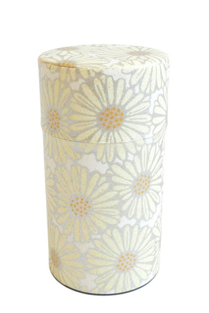 Kitsusako Yuzen Paper Tea Canister From Kyoto Japan - YOYO JAPAN