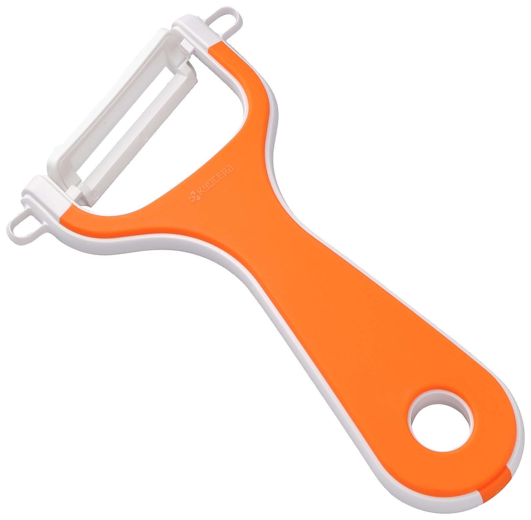 Kyocera Ceramic Peeler No Rust Easy Clean Orange Diagonal Blade Light & Sharp Feel Lasting Sharpness Japan Cp-Na10X-Or