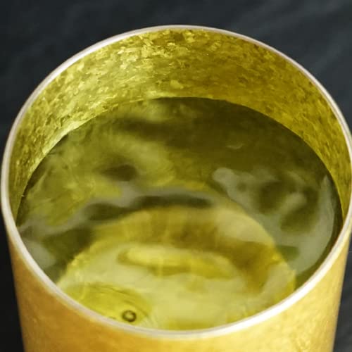 Laugh Wrinkles Guitan Titanium Sake Cup Pair Made In Japan Paulownia Box Wedding Gift Guinomi Gold Pair - YOYO JAPAN