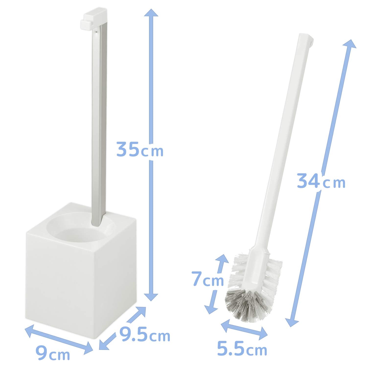 Lec Japan Toilet Brush W/ Case Compatible With Panasonic Arauno B00178 (White)