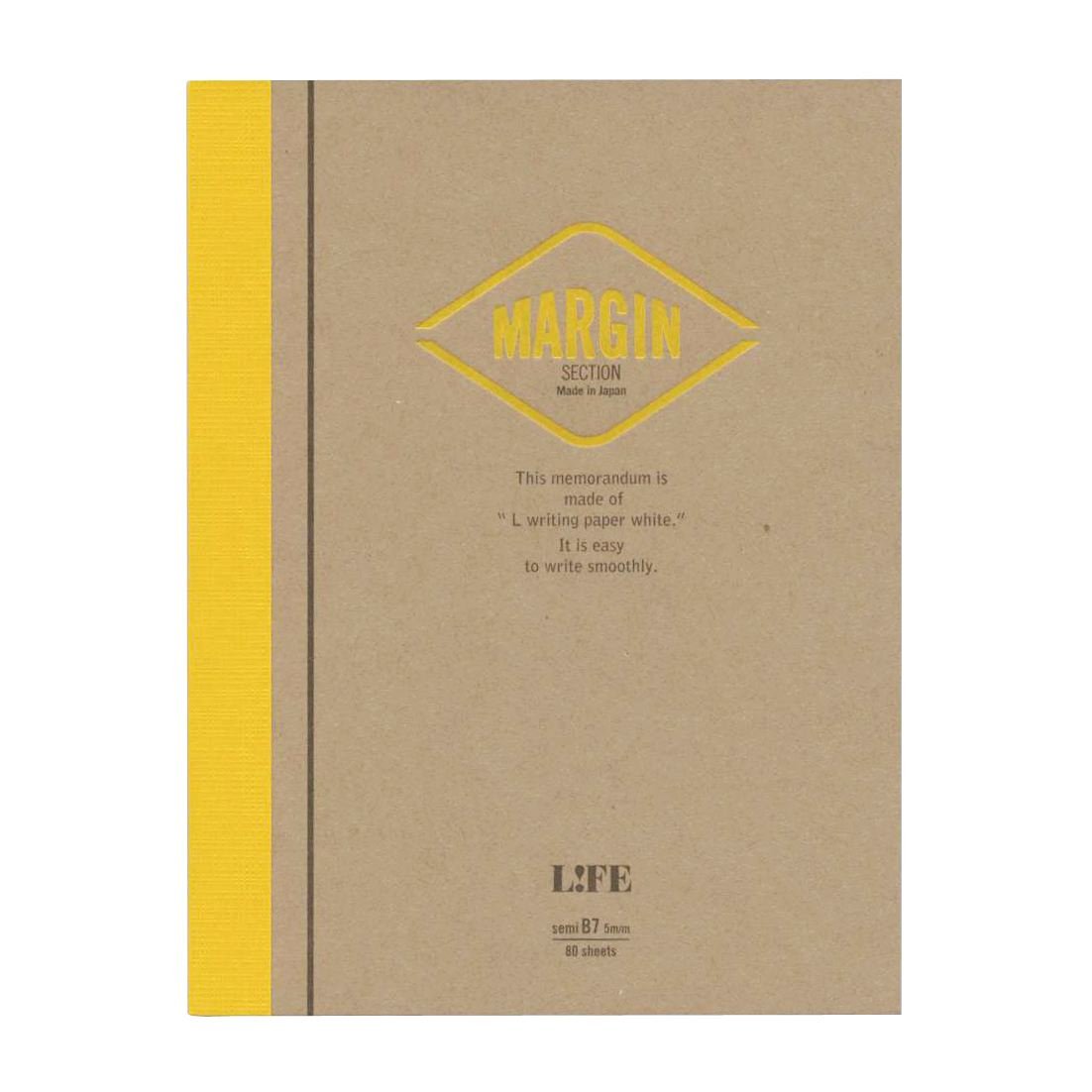 Life Margin Memo Semi B7 Grid Journal - Premium Japanese Stationery - YOYO JAPAN