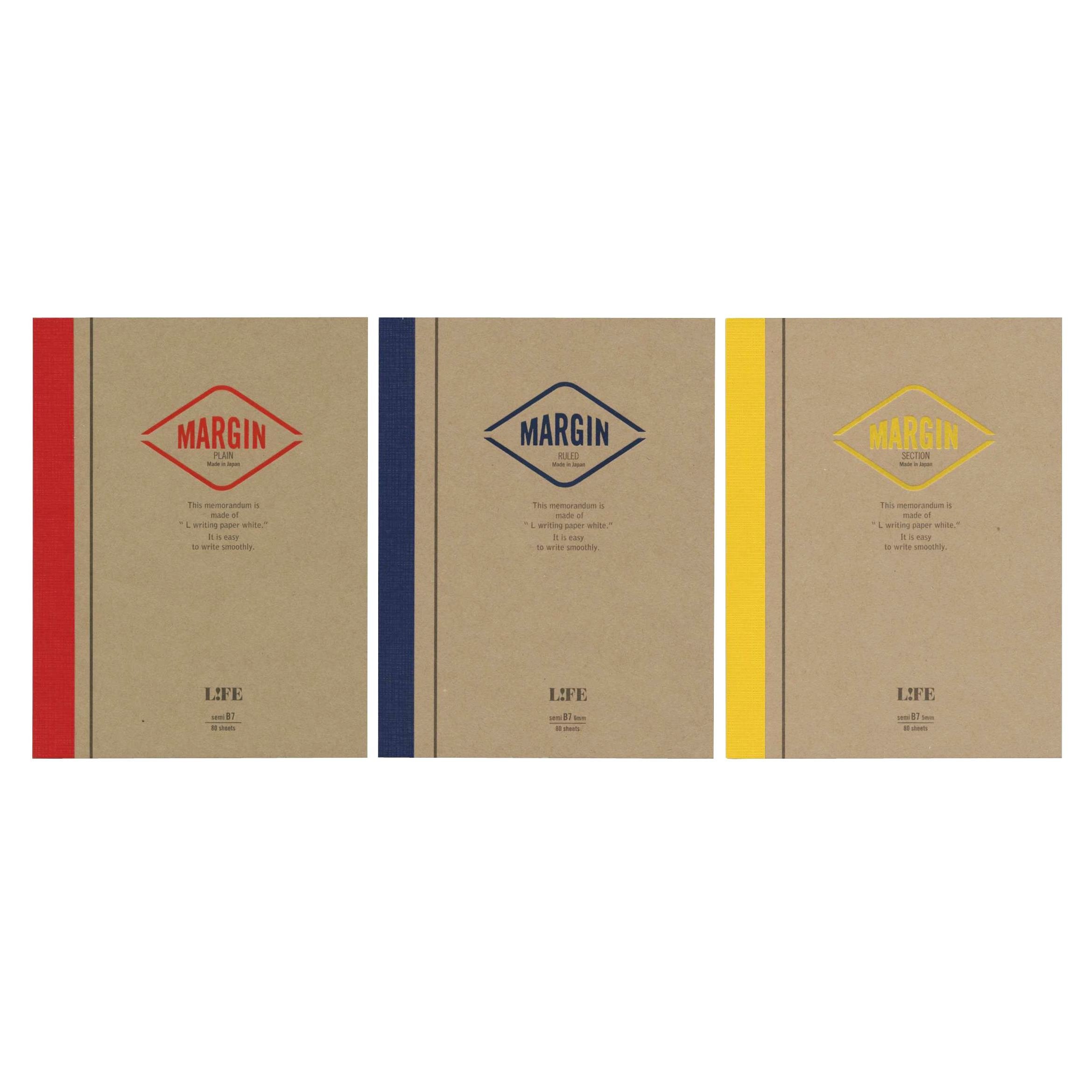 Life Margin Memo Semi B7 Grid Journal - Premium Japanese Stationery - YOYO JAPAN