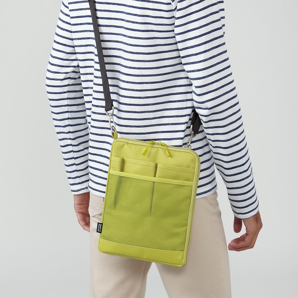 Lihit Lab Japan A4 Vertical Bag In Bag Yellow Green A7683-6 - YOYO JAPAN