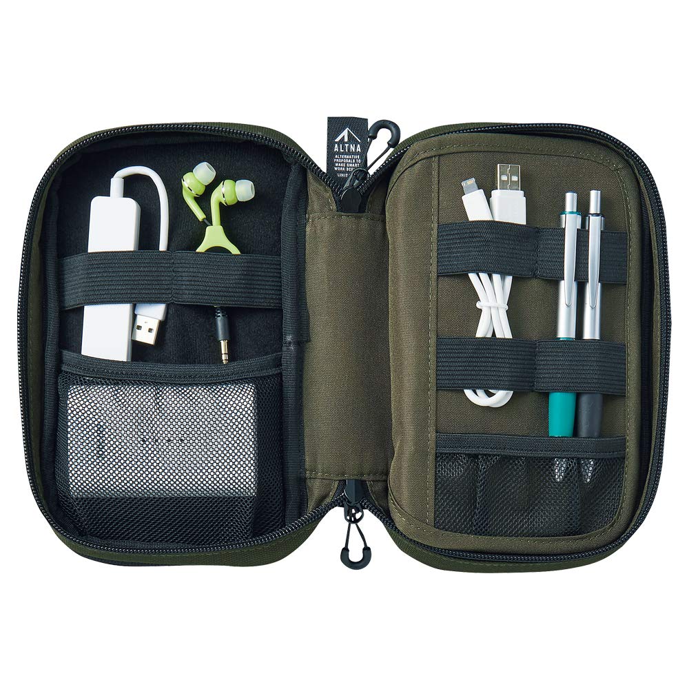 Lihit Lab Japan Cordura Tool Pouch Double Pen Pouch Olive A7765-22 - YOYO JAPAN