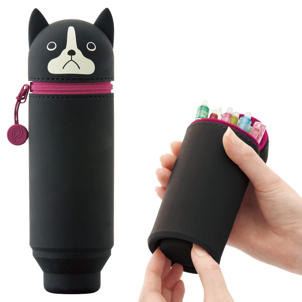 Lihit Lab Stand Pen Case Punilab Boston Terrier A7712-8 Japan - YOYO JAPAN