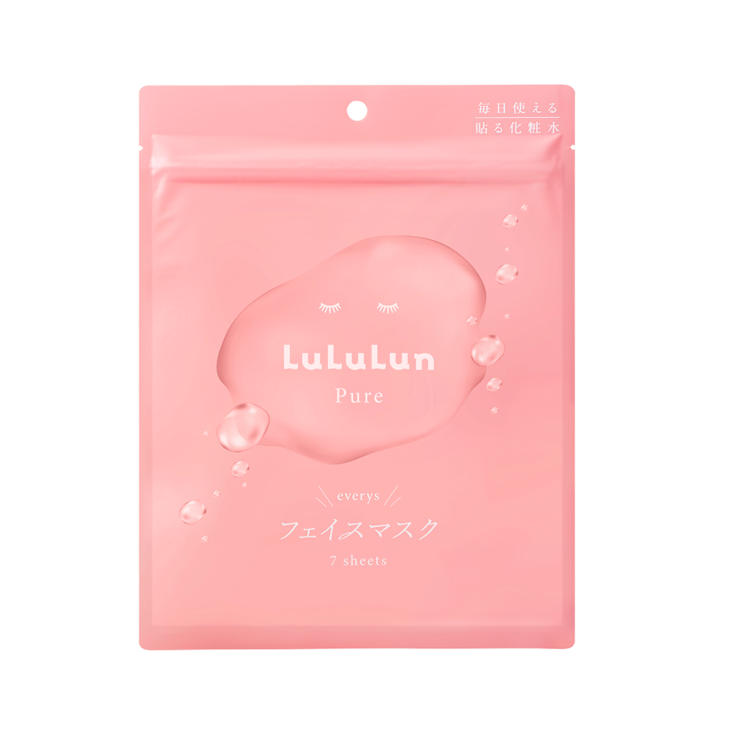 Lululun Pure Pink Everys Daily Facial Mask for Dry Skin 7 Sheets