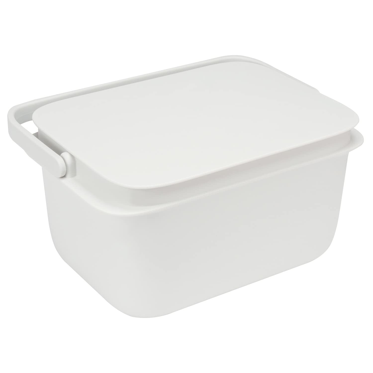 Marna 5L Square Bucket With Lid & Handle - Live Cleanly White W627W - Made In Japan