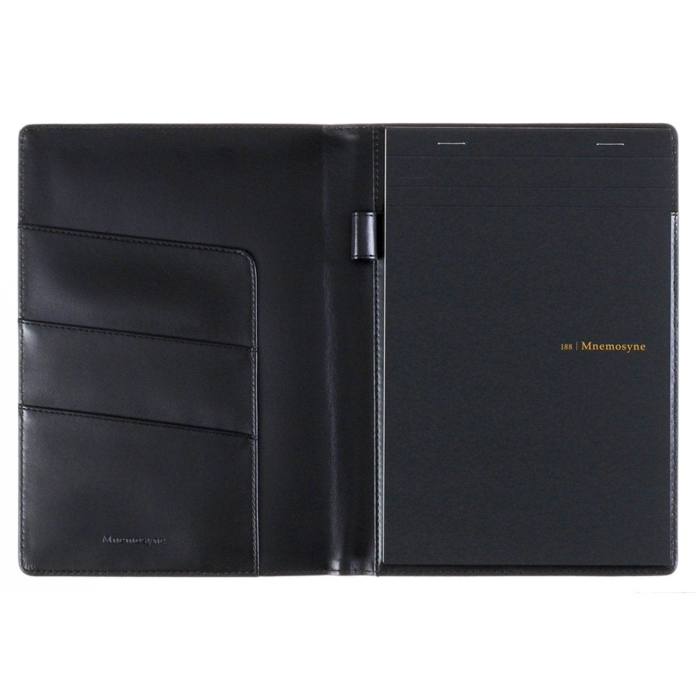 Maruman A5 Grid Notepad with PU Holder Black - Nemosine HN188UA-05 - YOYO JAPAN