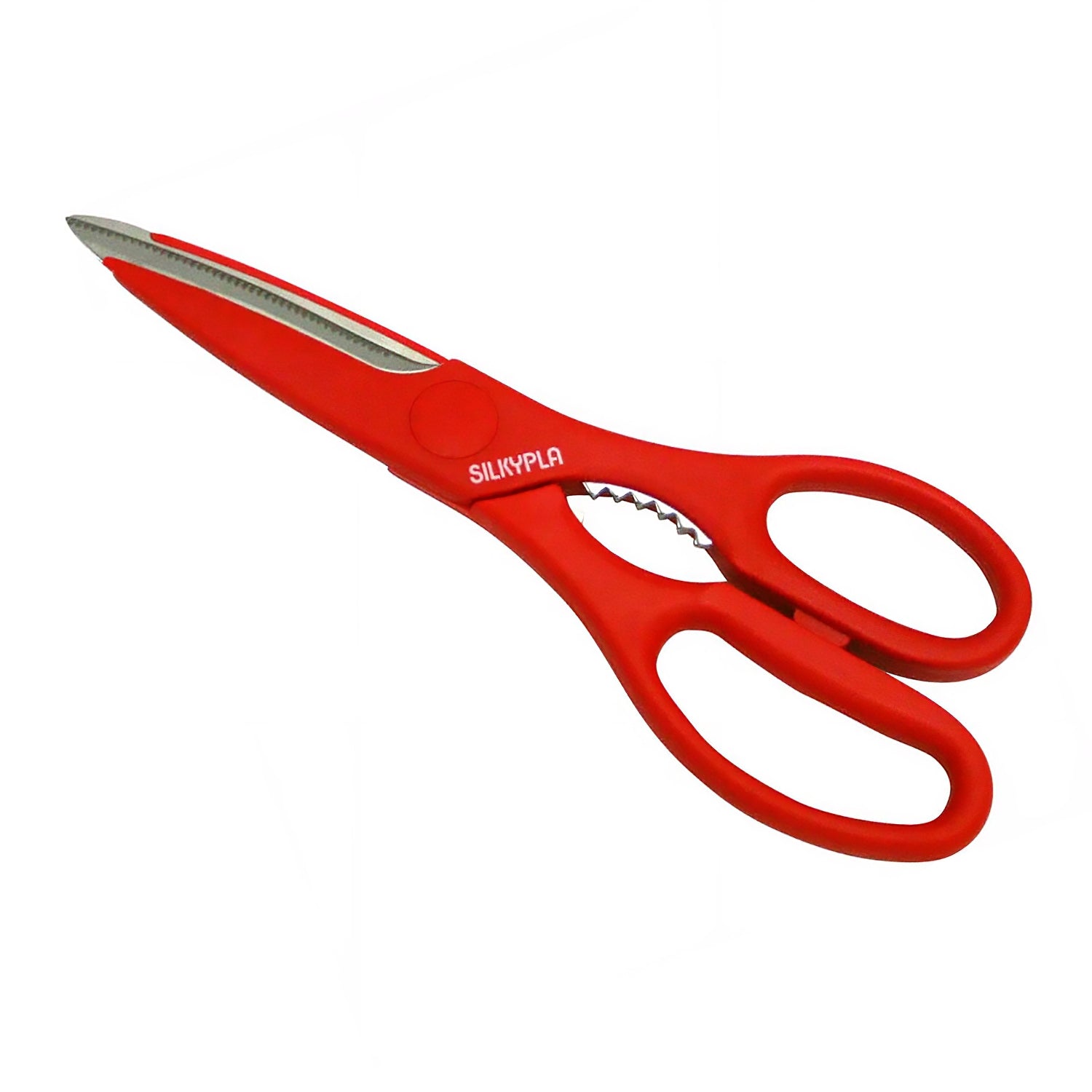 Marusho Silky Stainless Steel Antibacterial Kitchen Scissors Red