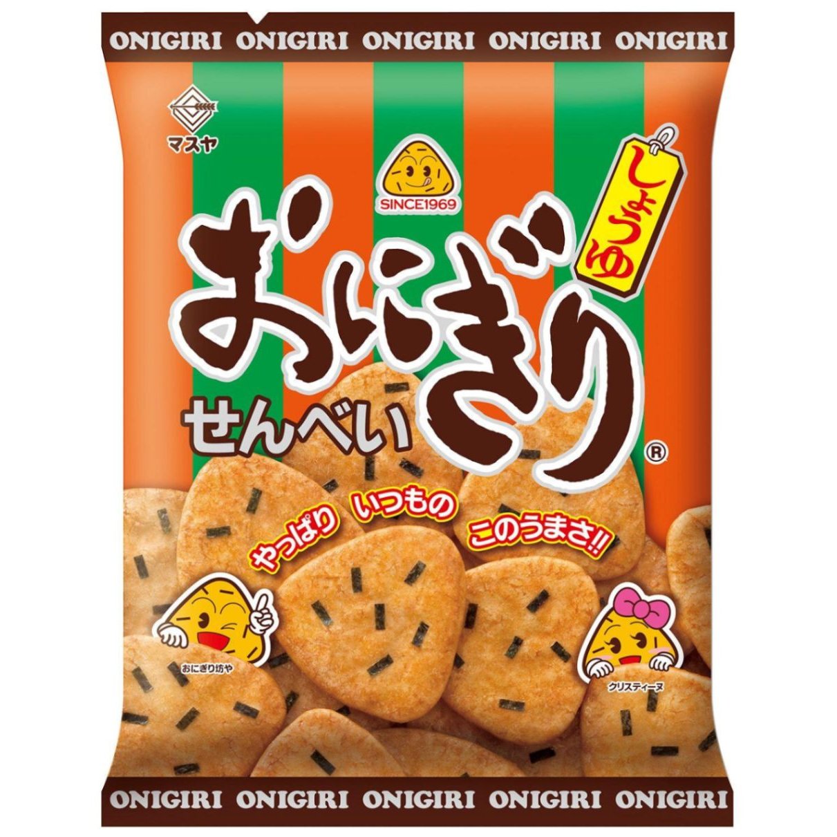 Masuya Onigiri Senbei Soy Sauce Flavored Rice Crackers (Box of 12)