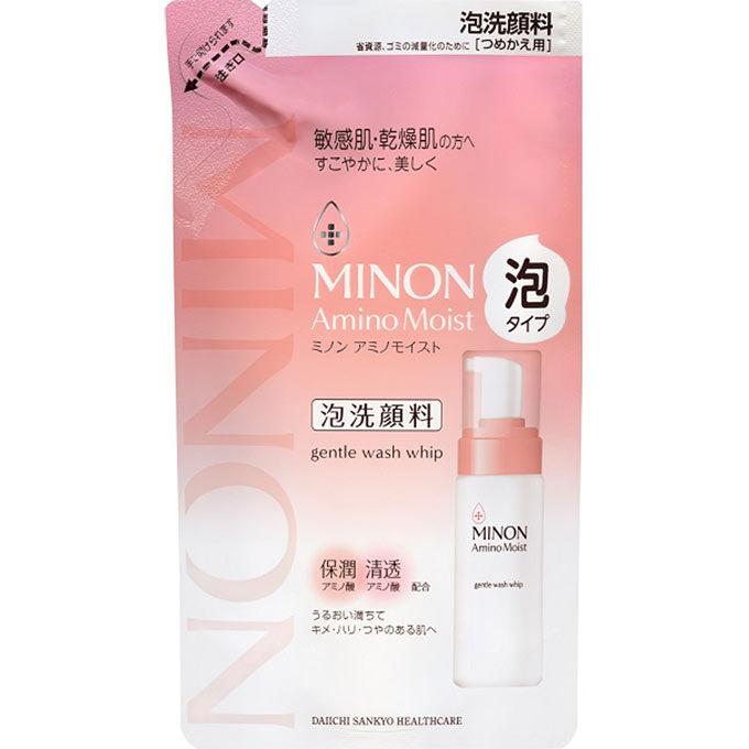 Minion Amino Moist Gentle Wash Whip [refill] 130ml - Japanese Moisturizing Foam Cleanser