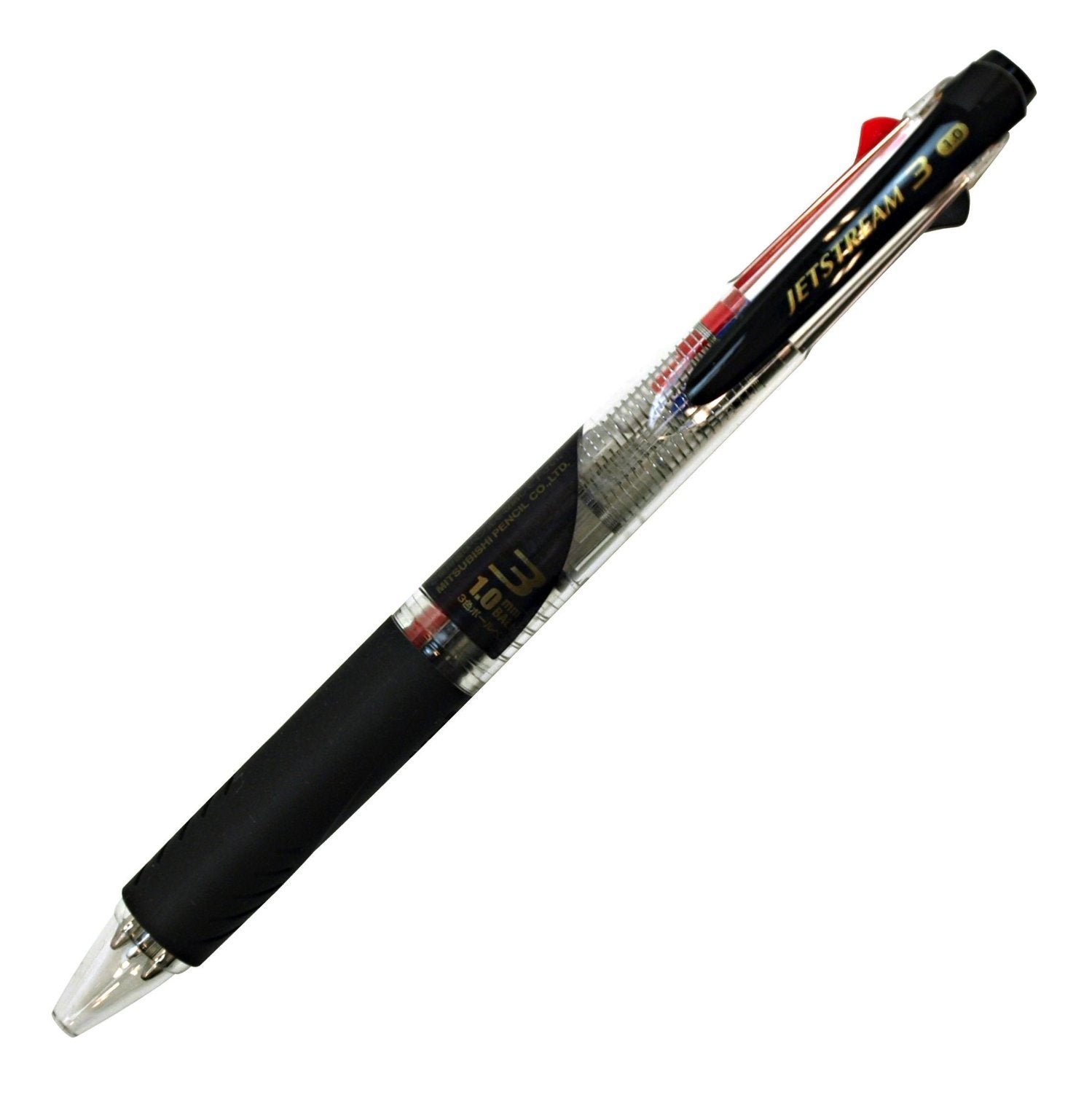 Mitsubishi Jetstream 0.38mm Tri-Color Ballpoint Pen - Black, Red & Blue Ink Retractable Pen