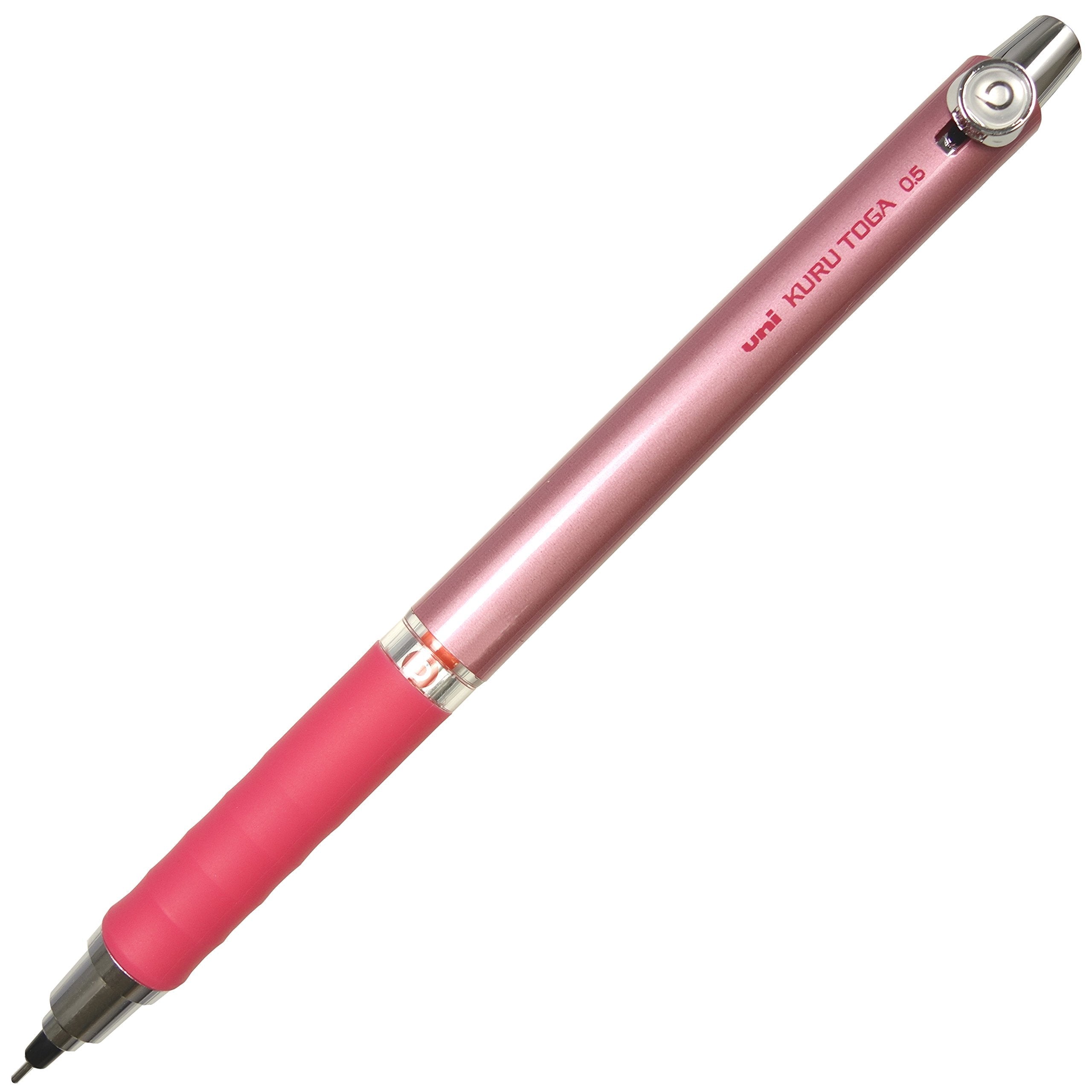 Mitsubishi Pencil Kurutoga 0.5mm Mechanical Pencil with Rubber Grip - Pink - YOYO JAPAN