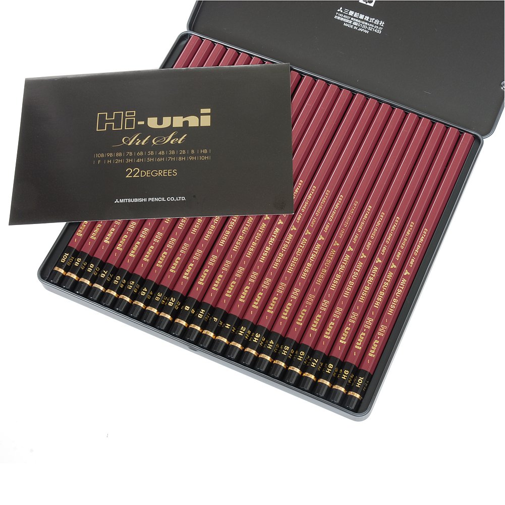 Him Mitsubishi Hi-Uni Art Set 22 Pcs Premium Artist Pencils Huas Uni - YOYO JAPAN