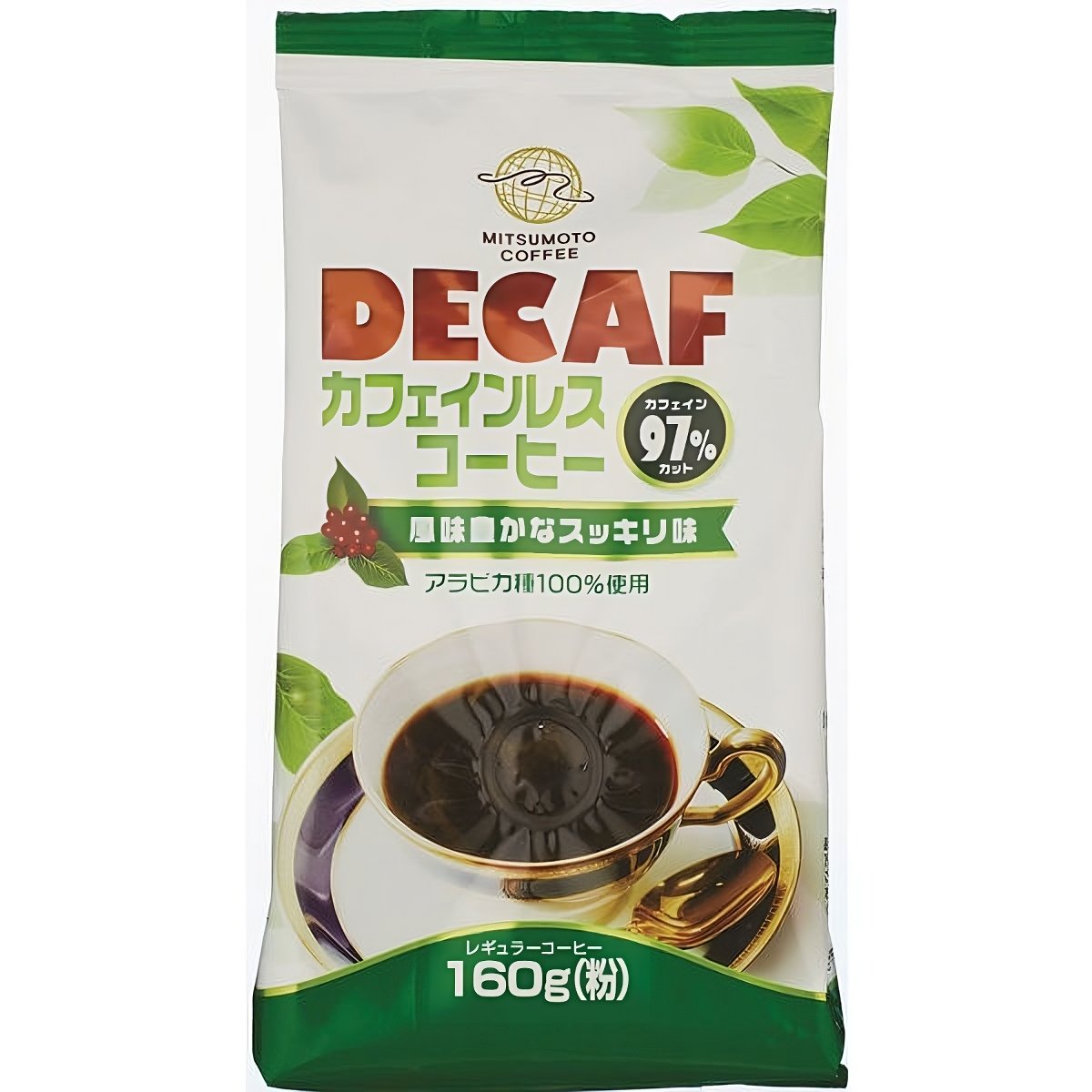 Mitsumoto Decaf Coffee Dark Roast Decaffeinated Ground Coffee 160g