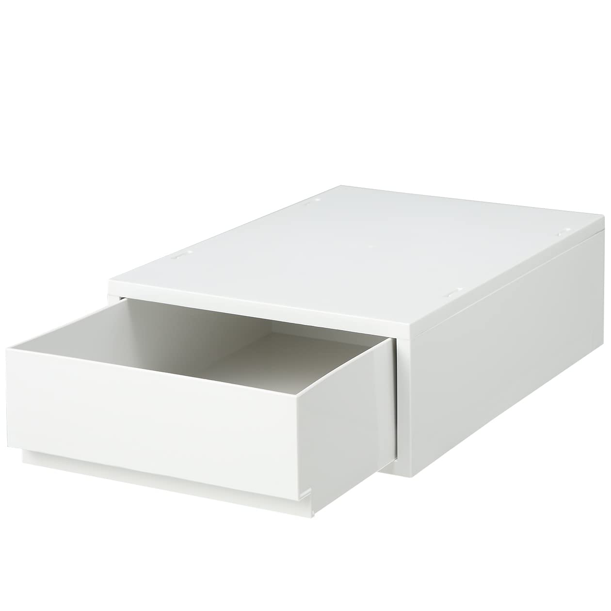 Muji 15253579 Polypropylene Case Drawer Type Shallow White Gray Japan 26X37X12Cm