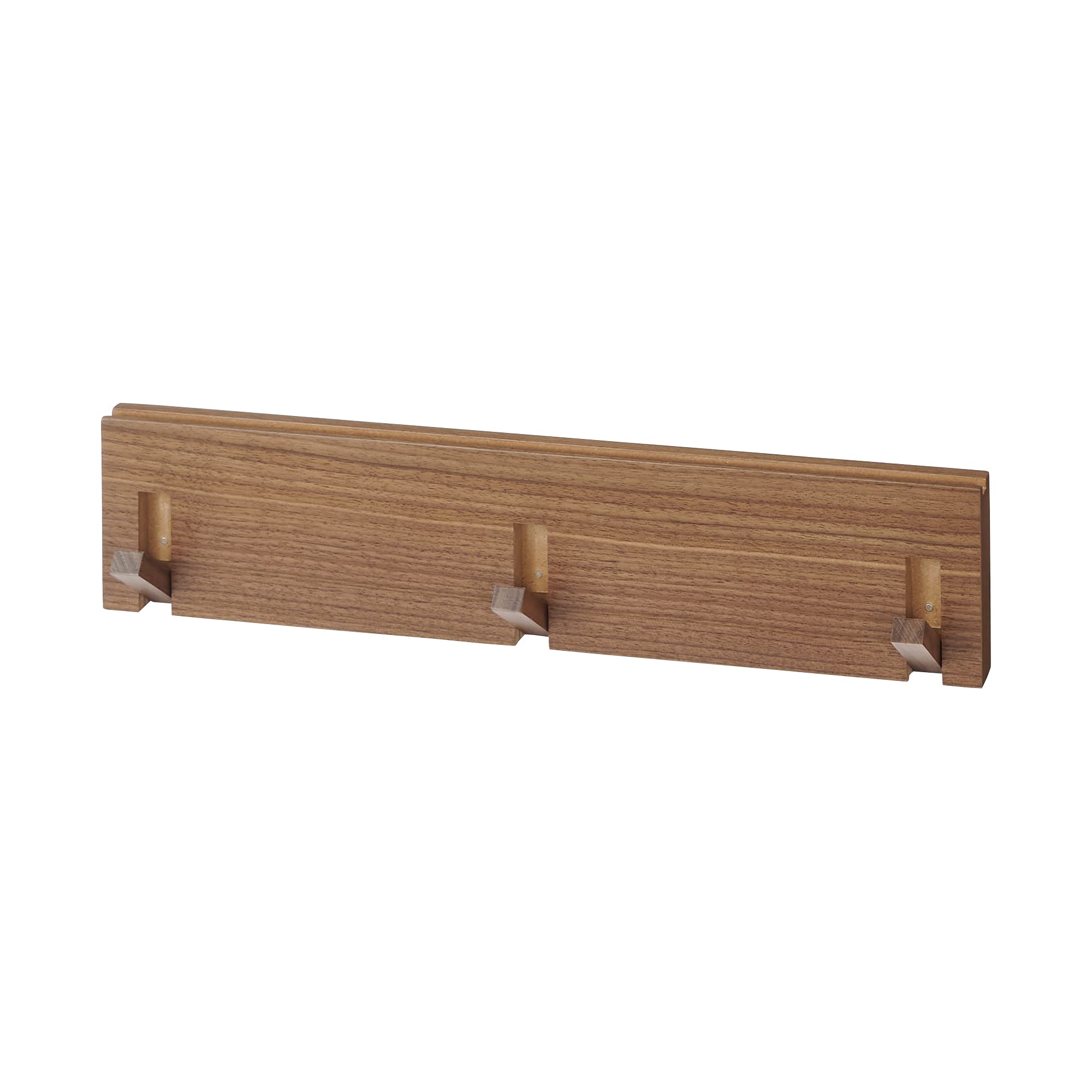 Mujirushi Ryohin 44505199 Wall-Attached Furniture 3 Hangers Walnut 44X2.5X10Cm - Japan