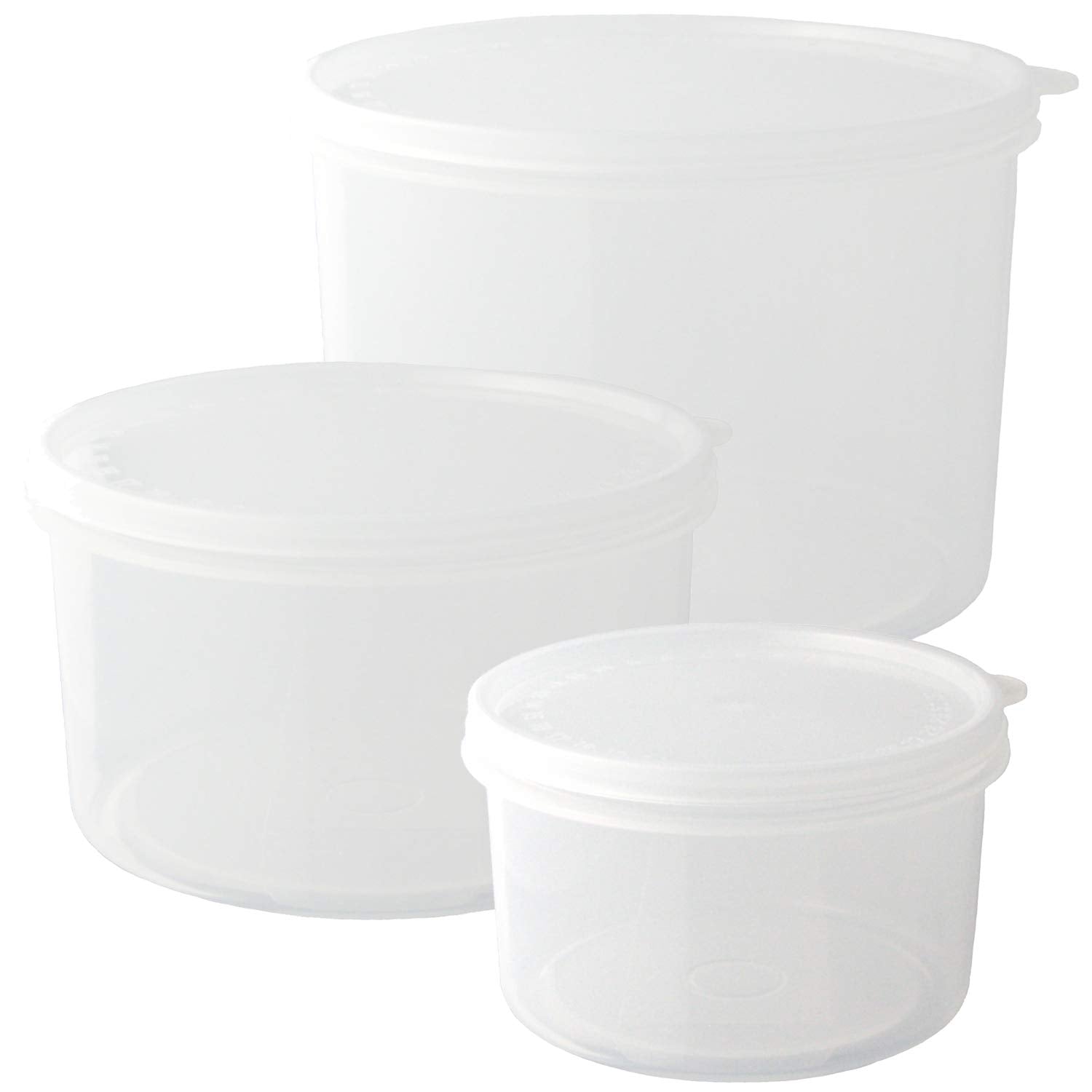 Nagao Round Polypropylene Storage Container Set Made In Japan - 490Ml 900Ml 1700Ml