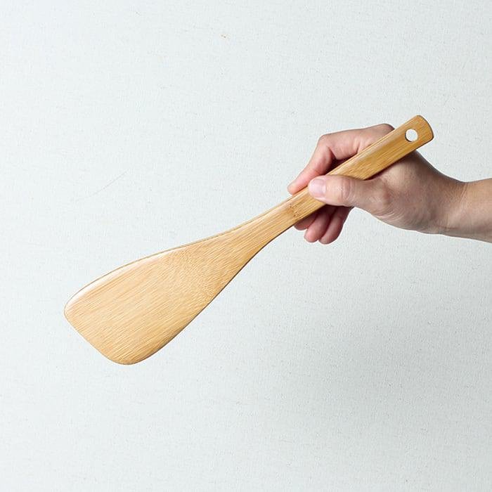 Natural Bamboo Kitchen Turner Japanese Wooden Spatula 300mm