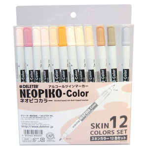 Deleter Neopico Color Skin Tone Markers Set - 12 Colors - YOYO JAPAN
