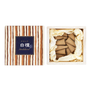 Nippon Kodo Kayuragi Sandalwood Incense Cones 12Pcs Japan + Stand White - YOYO JAPAN