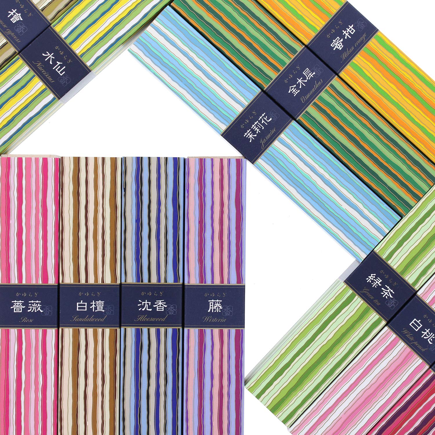 Nippon Kodo Kayuragi Sandalwood Incense Cones 12Pcs Japan + Stand White - YOYO JAPAN