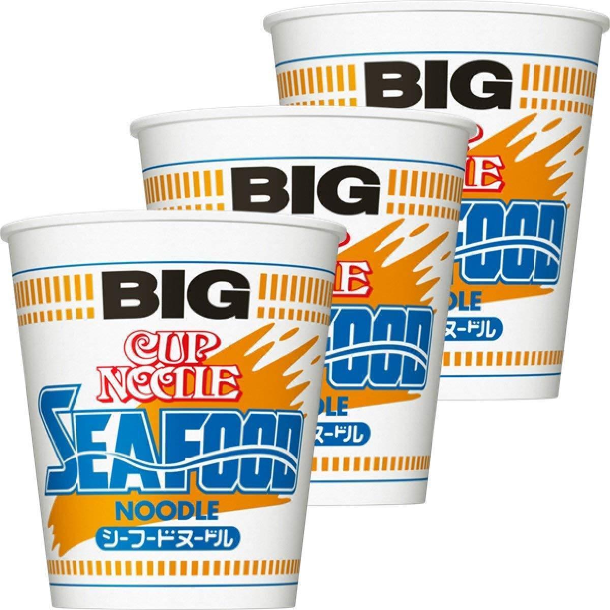 Nissin Instant Cup Noodles Seafood Flavor BIG (Pack of 3)