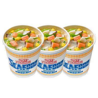 Nissin Instant Cup Noodles Seafood Flavor (Pack of 3)