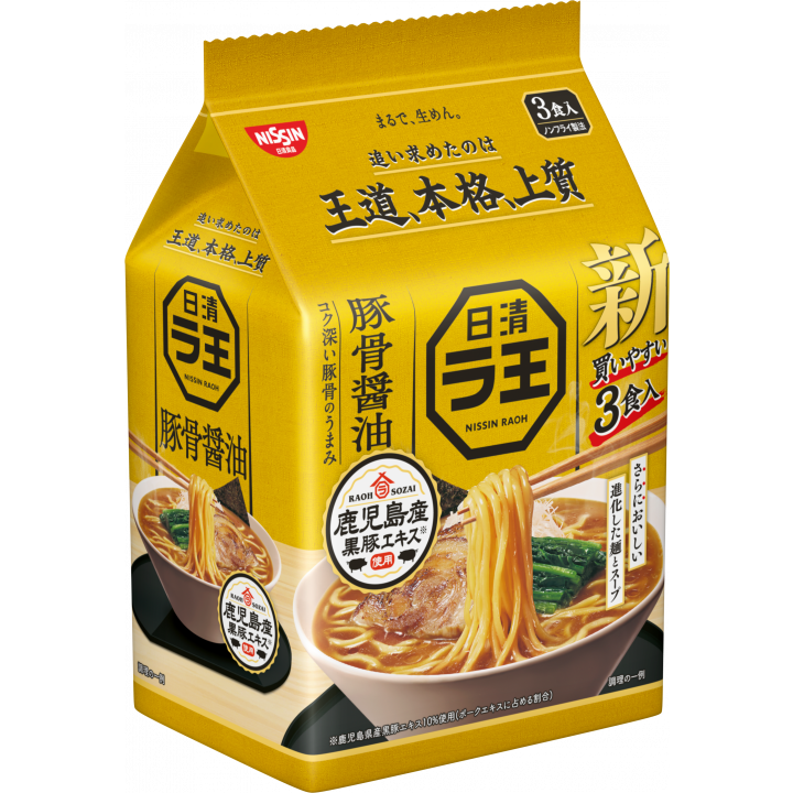 Nissin Raoh Tonkotsu Shoyu Soy Sauce Instant Ramen 3 Servings