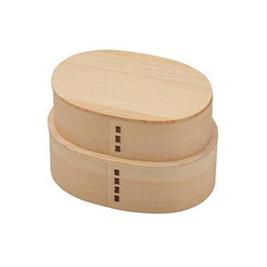 Ruozhao Japan Oval 2-Tier Bento Box Natural Ph02Sw - YOYO JAPAN