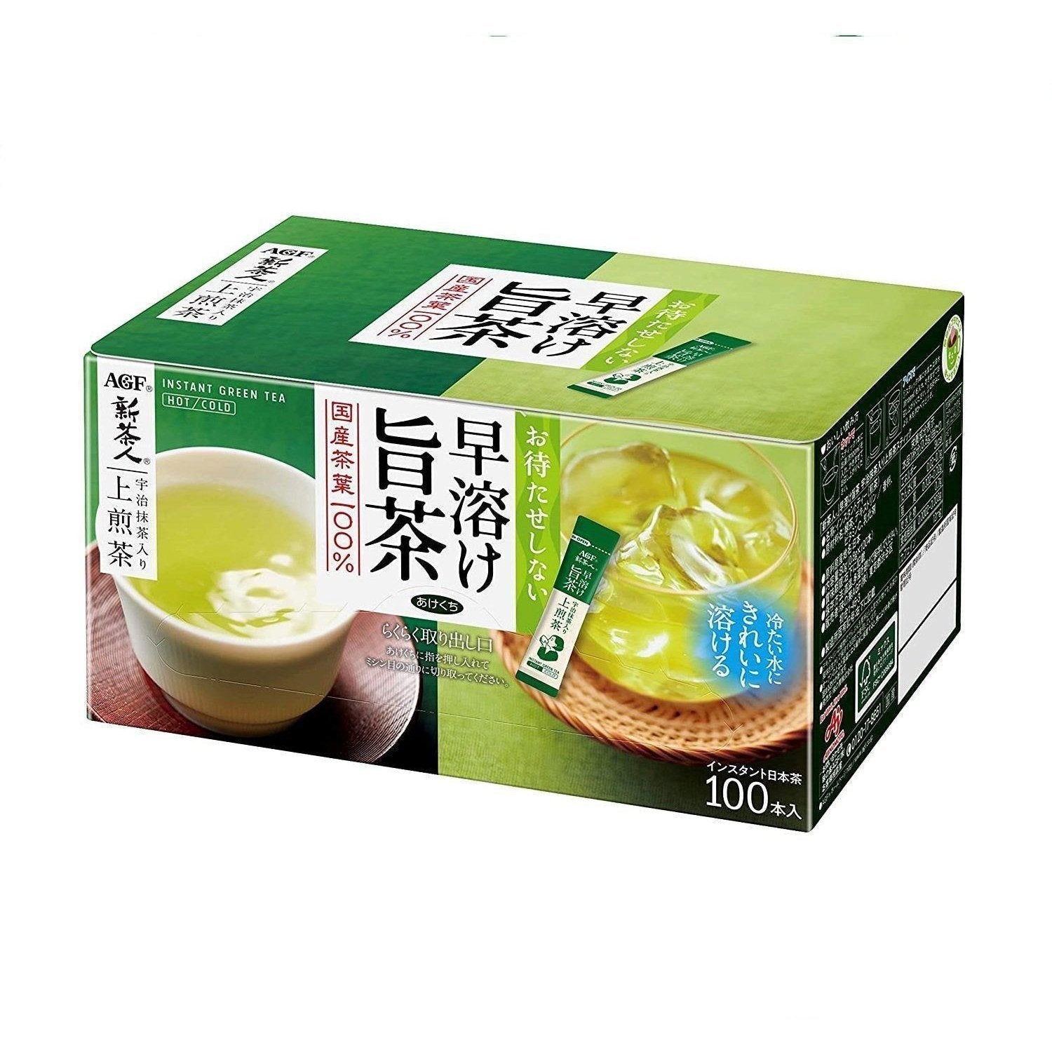 AGF Shin-Chajin Uji Matcha with Sencha Green Tea Powder 100 Sticks